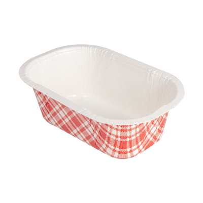 BARQUETTES THERMO FIXANTES 'VICHY' 480 ML 390 G/M2 + 25G/M2 PET 16x10x5,5 CM BLANC CARTON (1000 UNITÉ)