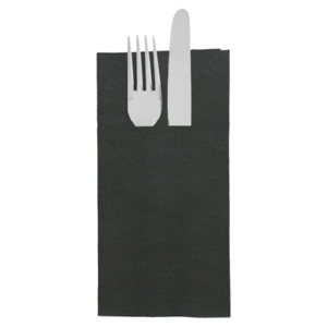 SERVIETTES KANGOUROU 'ECOLABEL - DOUBLE POINT' 18 G/M2 39x40 CM NOIR OUATE (1400 UNITÉ)