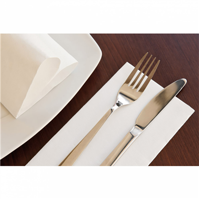 SERVIETTES ECOLABEL P. 1/6 'DOUBLE POINT'  18 G/M2 30x40 CM BLANC OUATE (1500 UNITÉ) – Image 2