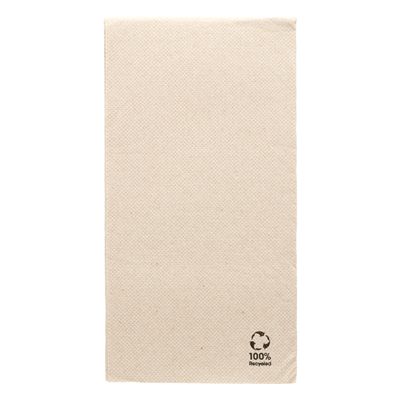 SERVIETTES ECOLABEL P. 1/6 'DOUBLE POINT' 19 G/M2 30x40 CM NATUREL OUATE RECYCLÉE (1500 UNITÉ)