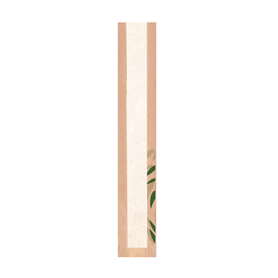 SACHETS A PAIN AVEC FENÊTRE ECO 'FEEL GREEN' 32 G/M2 9+4x48 CM NATUREL KRAFT (250 UNITÉ)