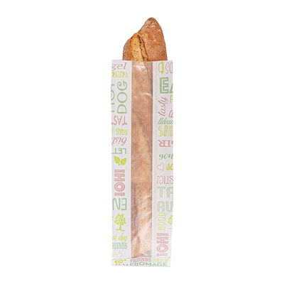 SACHETS BAGUETTE ROND AVEC FENÊTRE ECO 'PAROLE' 32 G/M2 9+4,5x30 CM BLANC PARCH.INGRAISSABLE (250 UNITÉ) – Image 2