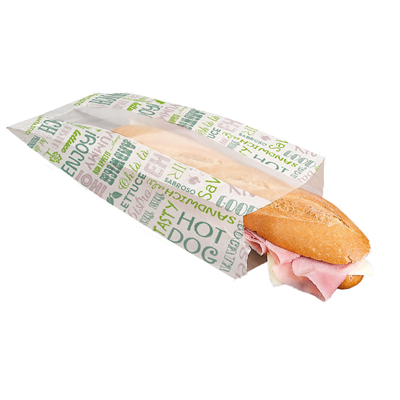 SACHETS BAGUETTE ROND AVEC FENÊTRE ECO 'PAROLE' 32 G/M2 9+6x35 CM BLANC PARCH.INGRAISSABLE (250 UNITÉ) – Image 3