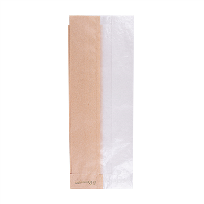 SACHETS POUR SANDWICHES AVEC FENÊTRE ECO 'CORNER WINDOW' 40 G/M2 9+5,5x26 CM NATUREL PARCH.INGRAISSABLE (250 UNITÉ) – Image 2