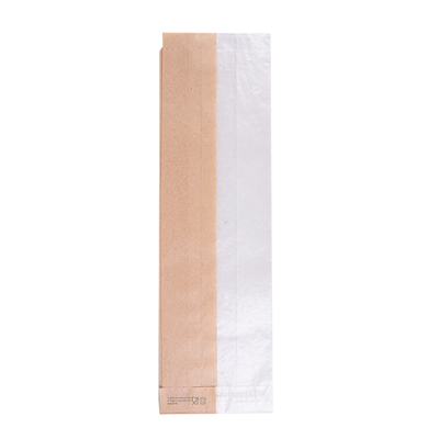 SACHETS POUR SANDWICHES AVEC FENÊTRE ECO 'CORNER WINDOW' 40 G/M2 9+5,5x30 CM NATUREL PARCH.INGRAISSABLE (250 UNITÉ) – Image 2
