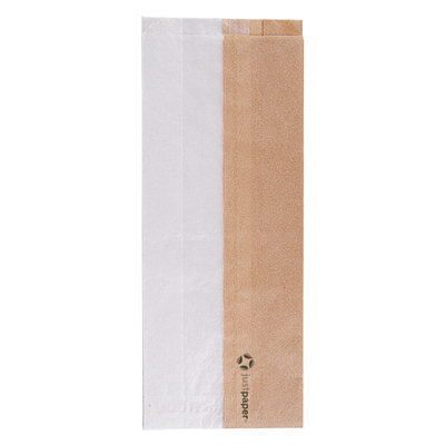 SACHETS POUR SANDWICHES AVEC FENÊTRE ECO 'CORNER WINDOW' 40 G/M2 12+6x30 CM NATUREL PARCH.INGRAISSABLE (250 UNITÉ)