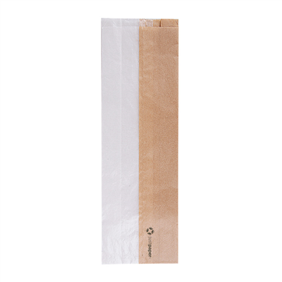 SACHETS POUR SANDWICHES AVEC FENÊTRE ECO 'CORNER WINDOW' 40 G/M2 12+6x38 CM NATUREL PARCH.INGRAISSABLE (250 UNITÉ)
