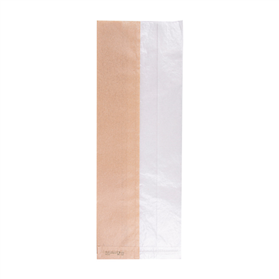 SACHETS POUR SANDWICHES AVEC FENÊTRE ECO 'CORNER WINDOW' 40 G/M2 14+8x38 CM NATUREL PARCH.INGRAISSABLE (250 UNITÉ) – Image 2