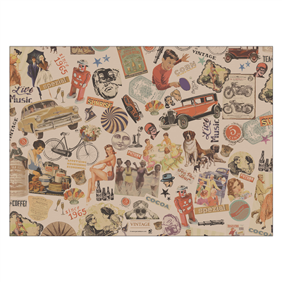 SETS DE TABLE OFFSET 'VINTAGE' 70 G/M2 30x42 CM QUADRICHROMIE KRAFT (2000 UNITÉ)