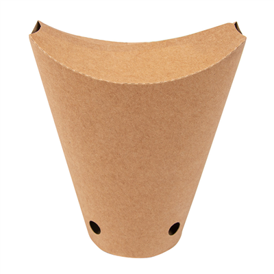 GOBELETS À FRITES AVEC FERMETURE 12 OZ - 360 ML 200 + 25PE G/M2 6,7x12,5 CM MARRON CARTON (2500 UNITÉ) – Image 3