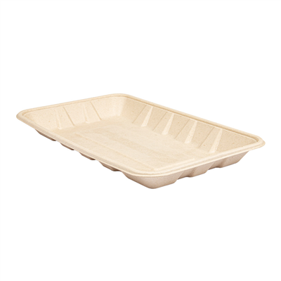 PLATEAUX 'BIONIC' 700 ML 26,8x16,7x2,6 CM NATUREL BAGASSE (400 UNITÉ)