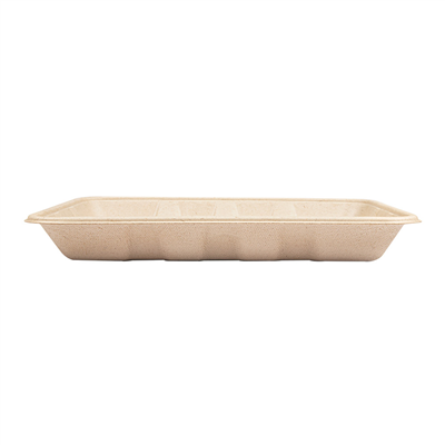 PLATEAUX 'BIONIC' 700 ML 23,7x17,3x3 CM NATUREL BAGASSE (400 UNITÉ) – Image 2