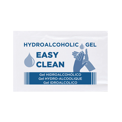 GEL HYDROALCOOLIQUE 'EASY CLEAN' 2,5 ML 4,5x7 CM (250 UNITÉ)