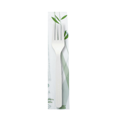 SACHET FOURCHETTE  18 CM BLANC CPLA (500 UNITÉ)
