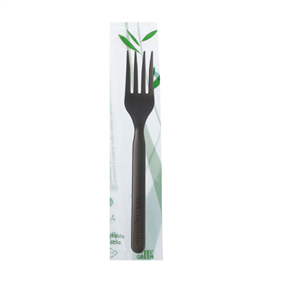 SACHET FOURCHETTE  18 CM NOIR CPLA (500 UNITÉ)