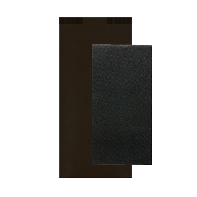 SERVIETTES D.P NOIRES EMBALLÉES 'JUST IN TIME CLOSED'  40 + 10PE G/M2 11x25 CM NOIR KRAFT VERGÉ (300 UNITÉ)