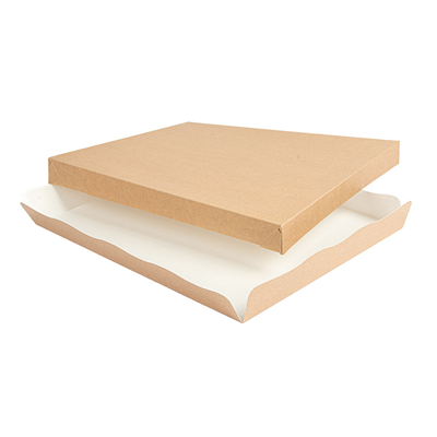 PLATEAUX + COUVERCLE 'THEPACK' 240 G/M2 32x27x4 CM NATUREL CARTON ONDULÉ NANO-MICRO (150 UNITÉ) – Image 2