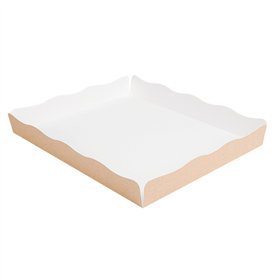 PLATEAUX + COUVERCLE 'THEPACK' 240 G/M2 32x27x4 CM NATUREL CARTON ONDULÉ NANO-MICRO (150 UNITÉ) – Image 3