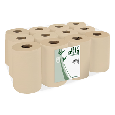 SERVIETTE "MINI BARRIL" ECOLABEL 2 PLIES FEEL GREEN 19 G/M2 Ø 13x20 CM NATUREL PAPIER RECYCLÉ (12 UNITÉ)