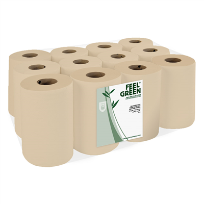 SERVIETTE "MINI BARRIL" ECOLABEL 1 PLIES FEEL GREEN 22 G/M2 Ø 13x20 CM NATUREL PAPIER RECYCLÉ (12 UNITÉ)