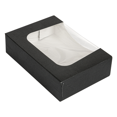 RÉCIPIENTS SUSHI+FÊNETRE 'THEPACK' 230 G/M2 + OPP 17,5x12x4,5 CM NOIR CARTON ONDULÉ NANO-MICRO (400 UNITÉ) – Image 3