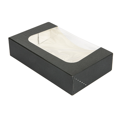 RÉCIPIENTS SUSHI+FÊNETRE 'THEPACK' 230 G/M2 + OPP 19,7x12x4,5 CM NOIR CARTON ONDULÉ NANO-MICRO (400 UNITÉ) – Image 3