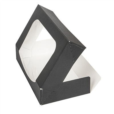 RÉCIPIENTS SUSHI+FÊNETRE 'THEPACK' 230 G/M2 + OPP 19,7x12x4,5 CM NOIR CARTON ONDULÉ NANO-MICRO (400 UNITÉ) – Image 4