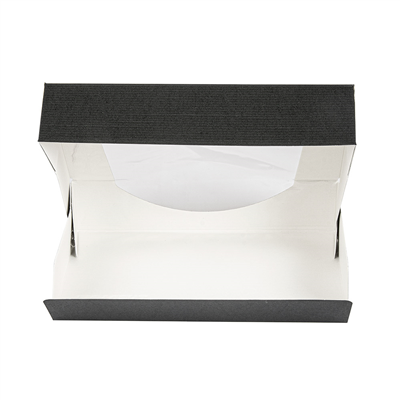 RÉCIPIENTS SUSHI+FÊNETRE 'THEPACK' 230 G/M2 + OPP 19,7x12x4,5 CM NOIR CARTON ONDULÉ NANO-MICRO (400 UNITÉ) – Image 5