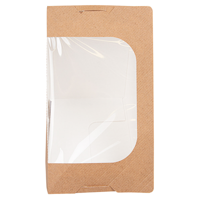BOÎTES SANDWICH TRIPLE AVEC FENÊTRE 'THEPACK'  220 G/M2 + OPP 12,4x12,4x8,3 CM NATUREL CARTON ONDULÉ NANO-MICRO (500 UNITÉ) – Image 2