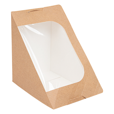BOÎTES SANDWICH TRIPLE AVEC FENÊTRE 'THEPACK'  220 G/M2 + OPP 12,4x12,4x8,3 CM NATUREL CARTON ONDULÉ NANO-MICRO (500 UNITÉ) – Image 3