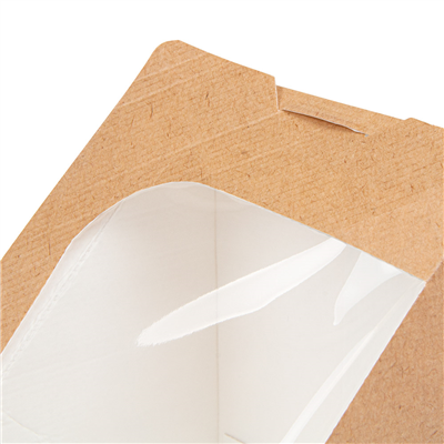 BOÎTES SANDWICH TRIPLE AVEC FENÊTRE 'THEPACK'  220 G/M2 + OPP 12,4x12,4x8,3 CM NATUREL CARTON ONDULÉ NANO-MICRO (500 UNITÉ) – Image 5