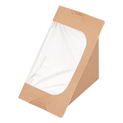 BOÎTES SANDWICH TRIPLE AVEC FENÊTRE 'THEPACK'  220 G/M2 + OPP 12,4x12,4x8,3 CM NATUREL CARTON ONDULÉ NANO-MICRO (500 UNITÉ)