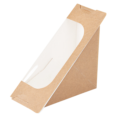 BOÎTES SANDWICH AVEC FENÊTRE 'THEPACK'  220 G/M2 + OPP 12,4x12,4x5,5 CM NATUREL CARTON ONDULÉ NANO-MICRO (500 UNITÉ)