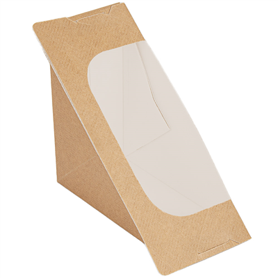 BOÎTES SANDWICH DOBLE AVEC FENÊTRE 'THEPACK'  220 G/M2 + OPP 12,4x12,4x7,5 CM NATUREL CARTON ONDULÉ NANO-MICRO (500 UNITÉ)