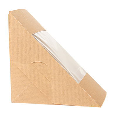 BOÎTES SANDWICH TRIPLE AVEC FENÊTRE 'THEPACK'  220 G/M2 + OPP 12,4x12,4x8,3 CM NATUREL CARTON ONDULÉ NANO-MICRO (500 UNITÉ) – Image 2