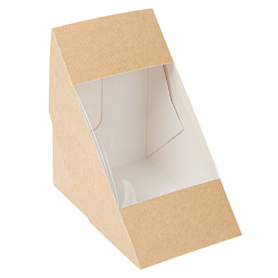 BOÎTES SANDWICH TRIPLE AVEC FENÊTRE 'THEPACK'  220 G/M2 + OPP 12,4x12,4x8,3 CM NATUREL CARTON ONDULÉ NANO-MICRO (500 UNITÉ)