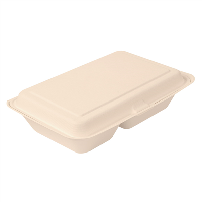 COQUILLES 2 COMPART. 'BIONIC' 940 ML 25,5x16,5x7 CM NATUREL BAGASSE (250 UNITÉ)