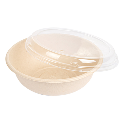 COMBO SALADIERS+COUVERCLES 'BIONIC' 950 ML Ø 19x7,8 CM NATUREL BAGASSE (200 UNITÉ) – Image 2