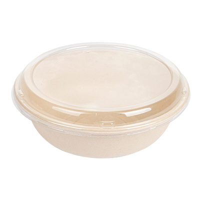 COMBO SALADIERS+COUVERCLES 'BIONIC' 950 ML Ø 19x7,8 CM NATUREL BAGASSE (200 UNITÉ)