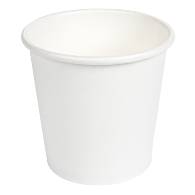 PETITS POTS 105 ML (3,5 oz) 210 + 18 PE G/M2 Ø6/4,5x5,8 CM BLANC CARTON (1000 UNITÉ)