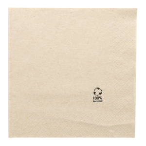 SERVIETTES ECOLABEL 2 PLIS 'PAPER PACK' 18 G/M2 33x33 CM NATUREL OUATE RECYCLÉE (2400 UNITÉ)