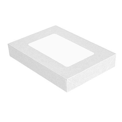 COUVERCLES AVEC FENÊTRE POUR COD.254.77 'THEPACK'  250 G/M2 11x15x2 CM BLANC CARTON NANO-MICRO (200 UNITÉ)