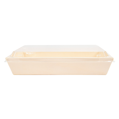 COMBO BARQUETTES + COUVERCLES PET  21,5x14,5x4 CM NATUREL BOIS (200 UNITÉ) – Image 2