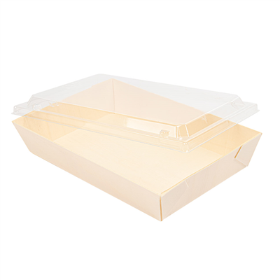 COMBO BARQUETTES + COUVERCLES PET  21,5x14,5x4 CM NATUREL BOIS (200 UNITÉ) – Image 3