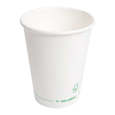 GOBELETS BOISSONS FROIDES ET CHAUDES 1 PAROI 360 ML 300 G/M2 Ø9/6x11 CM BLANC CARTON (1000 UNITÉ)