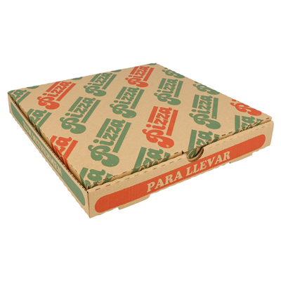BOÎTES PIZZA MICROCANNELURE 100% VIERGE  310 G/M2 24x24x3 CM NATUREL CARTON (100 UNITÉ)