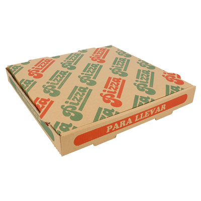 BOÎTES PIZZA MICROCANNELURE 100% VIERGE  310 G/M2 26x26x3,5 CM NATUREL CARTON (100 UNITÉ)