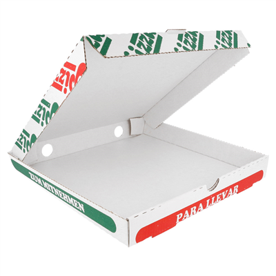BOÎTES PIZZA MICROCANNELURE 100% VIERGE  340 G/M2 24x24x3 CM BLANC CARTON (100 UNITÉ) – Image 2