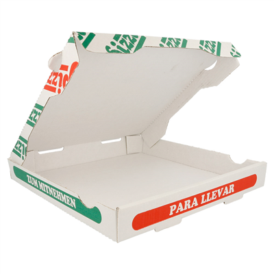 BOÎTES PIZZA MICROCANNELURE 100% VIERGE  340 G/M2 26x26x3,5 CM BLANC CARTON (100 UNITÉ) – Image 2