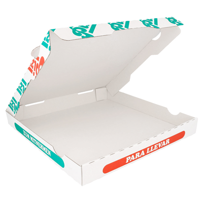 BOÎTES PIZZA MICROCANNELURE 100% VIERGE  340 G/M2 29x29x3,5 CM BLANC CARTON (100 UNITÉ) – Image 2